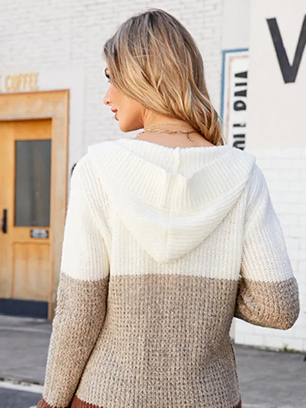 Womens Mid Length Hooded knitted Cardigan SIZE S-XL