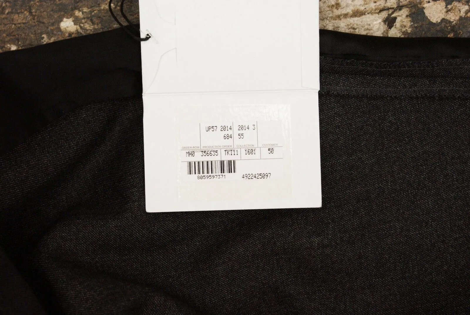 Wool Slate Grey Marl Trousers With Black Panel
