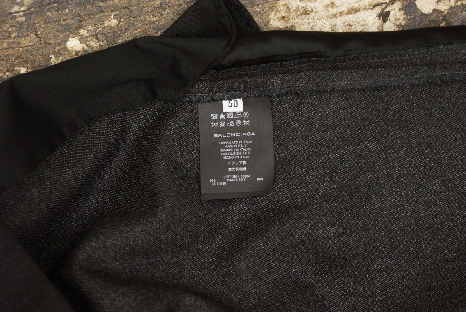 Wool Slate Grey Marl Trousers With Black Panel