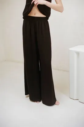 Woven Light Weight Wide Leg Open Pants