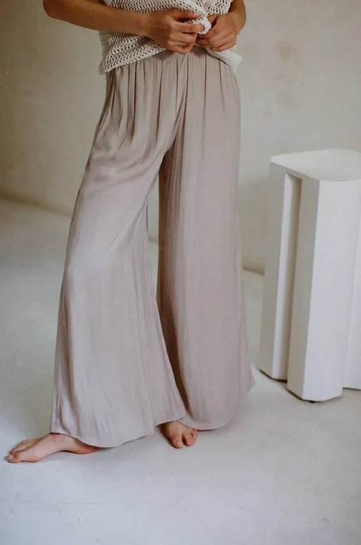 Woven Light Weight Wide Leg Open Pants