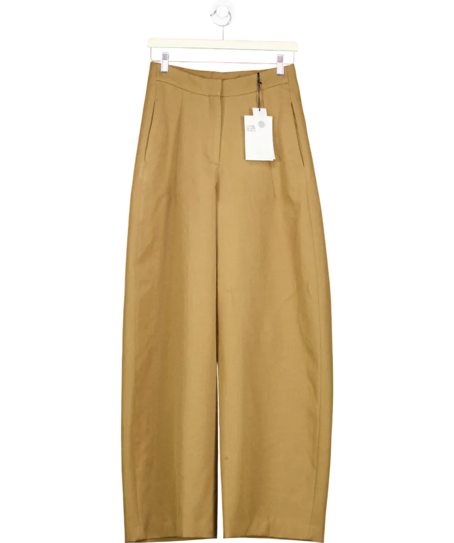 ZARA Green Wide Leg Wool Trousers UK XS